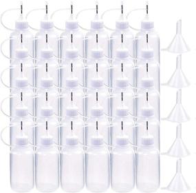 img 4 attached to 🖌️ DEPEPE 30pcs Needle Applicator Tip Bottles - 1oz 30ml Translucent Glue Bottles with 5 Plastic Funnels: Perfect for DIY Quilling Craft and Acrylic Painting Projects