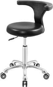 img 4 attached to 🪑 Multi-Purpose Rolling Stool Drafting Chair with Adjustable Height, Wheels, and Backrest - Versatile Heavy-Duty Seating for Office, Kitchen, Medical, Dentist, Shop, Lab, and Home (Black)