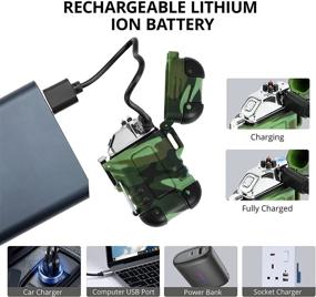 img 2 attached to 🔥 Extremus Waterproof Electric Lighter - USB Rechargeable, Flameless & Windproof Dual Arc Plasma Lighter for Outdoor Adventures like Camping, Hiking, and Survival - Includes Paracord Carabiner