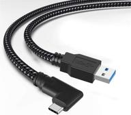 🔌 dhh 16ft usb c cable - nylon braided, oculus link cable compatible with usb 3.2 gen1 usb c to a, high-speed data transfer & fast charging - compatible with quest 2 or quest 1 for gaming pc logo