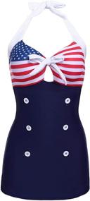 img 4 attached to Ekouaer Womens Keyhole Swimsuit Monokini Women's Clothing for Swimsuits & Cover Ups