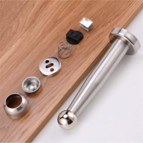 img 2 attached to 🚪 Extra Long Stainless Steel Magnetic Door Stopper - Heavy Duty Door Holder with Soft-Catch, Brushed Modern Solid Ground Mount - 12.8 inch Wall Door Stops - 1 Pack