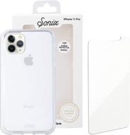 📱 top-rated sonix clear case and tempered glass screen protector bundle for iphone 11 pro - 10ft drop tested protection for apple iphone 11 pro logo