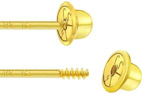 img 1 attached to 💛 Dazzling Yellow Prong Solitaire Screw Earrings: Must-Have Jewelry for Girls