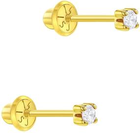 img 3 attached to 💛 Dazzling Yellow Prong Solitaire Screw Earrings: Must-Have Jewelry for Girls