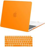 🍊 mosiso protective hard shell case & keyboard cover skin for macbook air 13 inch 2020 2019 2018 release a2337 m1 a2179 a1932 retina display with touch id, orange logo