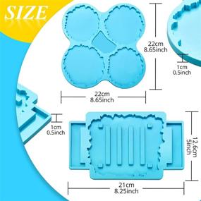 img 3 attached to 🔵 2-Piece Coaster Resin Molds Set with Coaster Stand - Silicone Mold Cup Mat for Epoxy Resin Casting - Cup Stand Holder Mold for DIY Crafts, Home Decorations, Coaster Making Tools (Blue)