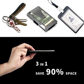 img 3 attached to 💼 PUNCUBE Minimalist Lanyard Wallets with Holder Function