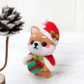 img 2 attached to 🎄 Christmas Shiba Inu Dog Needle Felting Kit - DIY Wool Felt Animals with Tools by YXQSED