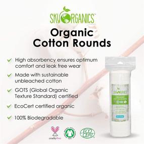 img 3 attached to 🌿 Sky Organics Cotton Rounds (300 ct. 3 x 100) - Organic, Fragrance-Free & Chlorine-Free Pads, 100% Biodegradable, Ultra Absorbent, Cruelty-Free Makeup Removal & Personal Care