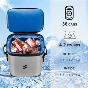 img 3 attached to 🎒 ROCKBROS Insulated Leak-Proof Backpack Cooler Bag - Waterproof 36 Can Portable Large Soft Cooler with Cooler Compartment for Camping, Beach, Picnic, Party, Fishing, Floating, and Outdoor Activities