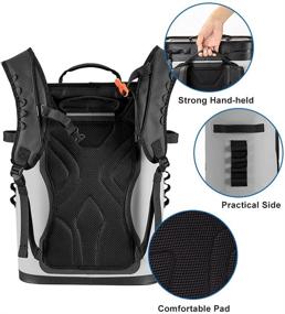 img 1 attached to 🎒 ROCKBROS Insulated Leak-Proof Backpack Cooler Bag - Waterproof 36 Can Portable Large Soft Cooler with Cooler Compartment for Camping, Beach, Picnic, Party, Fishing, Floating, and Outdoor Activities