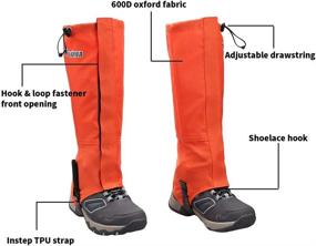 img 2 attached to 🏔️ KRATARC Outdoor Men Leg Gaiters Women Shoe Cover Youth Kids Snow Gaiter: ideal for Hiking, Camping, Running and Walking