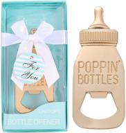 🍼 blue baby shower bottle opener party favors - 12pcs baby bottle shaped souvenirs & gifts for baby birthday, wedding, and party guests логотип