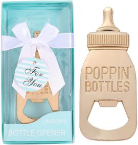 img 4 attached to 🍼 Blue Baby Shower Bottle Opener Party Favors - 12Pcs Baby Bottle Shaped Souvenirs & Gifts for Baby Birthday, Wedding, and Party Guests