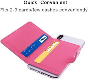 img 2 attached to Convenient Flip Card Holder Pocket with ClarksZone Glitter Wallet Case for Android/IOS & iPhones: Stick On Slim Credit Card ID Slot for XS Max/XR/XS, 8/8 Plus, 7/7 Plus, 6s - 3M Adhesive