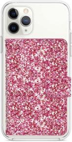 img 4 attached to Convenient Flip Card Holder Pocket with ClarksZone Glitter Wallet Case for Android/IOS & iPhones: Stick On Slim Credit Card ID Slot for XS Max/XR/XS, 8/8 Plus, 7/7 Plus, 6s - 3M Adhesive