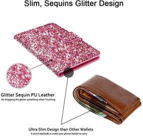 img 1 attached to Convenient Flip Card Holder Pocket with ClarksZone Glitter Wallet Case for Android/IOS & iPhones: Stick On Slim Credit Card ID Slot for XS Max/XR/XS, 8/8 Plus, 7/7 Plus, 6s - 3M Adhesive