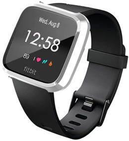 img 3 attached to 📲 Купить (2-Pack) Защитный чехол с защитным экраном KPYJA для Fitbit Versa Lite Edition - полное покрытие бампером, серебристо-синий.