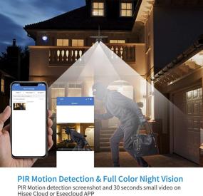 img 2 attached to 📸 Enhanced SEO: Hiseeu Solar Powered Floodlight Camera, 2K Battery-Powered with PIR Human Activation, PC & Mobile View, IP66 Waterproof, 2.4Ghz WiFi Bullet Surveillance Camera, Color Night Vision, Compatible with Hiseeu Wireless System