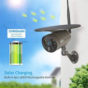 img 3 attached to 📸 Enhanced SEO: Hiseeu Solar Powered Floodlight Camera, 2K Battery-Powered with PIR Human Activation, PC & Mobile View, IP66 Waterproof, 2.4Ghz WiFi Bullet Surveillance Camera, Color Night Vision, Compatible with Hiseeu Wireless System