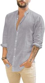 img 4 attached to APRAW Regular Men's Button-Down Shirts with Sleeves - Clothing and Shirts