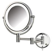 💡 jerdon hl88cl: 8.5-inch led lighted wall mount makeup mirror with 8x magnification - chrome finish logo