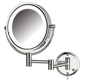 img 4 attached to 💡 Jerdon HL88CL: 8.5-Inch LED Lighted Wall Mount Makeup Mirror with 8x Magnification - Chrome Finish