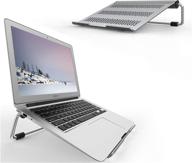 adjustable lamicall laptop stand: ventilated notebook riser holder for macbook air pro, dell xps, microsoft, hp & more - gray, up to 17 inch logo