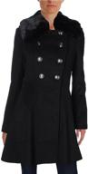 π§₯ via spiga women's double breasted fit and flare mid-length wool coat logo