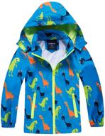 🦖 waterproof hooded jacket for boys girls, kids raincoats outdoor windbreaker - dinosaur rain jacket logo