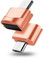 cotchear mini card reader tf micro-sd card to micro-usb card reader adapter for mobile phones (rose gold) logo