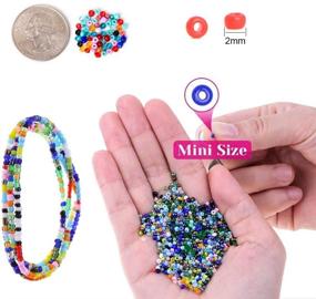 img 2 attached to Ultimate 34000Pcs Glass Seed Beads Starter Kit: 2mm Bracelet Beads for DIY Jewelry 📿 Making, Earrings & Necklaces, Crafts - Includes Elastic Strings, Letter Beads, Beading Needles, and Needle Threader