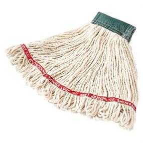 img 1 attached to Rubbermaid Commercial FGC15206WH00 Swinger Wet Mop Head - 🧹 5-inch Headband, Medium Size, White Color - High Quality Cleaning Solutions