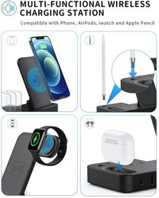 img 2 attached to 🔌 Tiitarn 7-in-1 Fast Wireless Charging Station with 2 USB and PD Ports for Multiple Devices - Desktop Charging Dock for iPhone, iPad, AirPods, Apple Pencil, iWatch, Android, Samsung