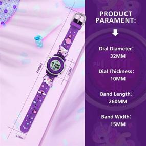 img 3 attached to Girls' Waterproof Cartoon Digital Sports Watches
