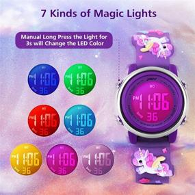 img 1 attached to Girls' Waterproof Cartoon Digital Sports Watches