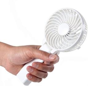 img 3 attached to 💨 LOYOKI Rechargeable USB Mini Fan - Portable Handheld Fan with Flashlight, Foldable Table Desktop Fan for Home, Office, and Outdoors