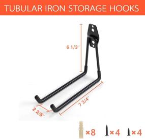 img 3 attached to 🔧 Heavy Duty Garage Storage Utility Hooks for Ladders &amp; Tools - Wall Mount Garage Hanger &amp; Organizer | Tool Holder U Hook with Non-Slip Coating (2 Pack - Black)