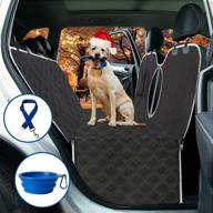 🐶 premium dog car seat cover with anti slip and waterproof features - complete back seat protection for dogs including hammock, storage pocket & safety belt logo