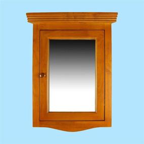 img 3 attached to Golden Oak Hardwood Wall Mounted Corner Bathroom Medicine Cabinet with Mirror, Pre-Assembled, Middle Shelf, Mounting Hardware - Renovator's Supply