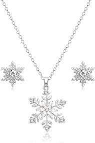 img 4 attached to BVGA Christmas Necklace Snowflake Earrings
