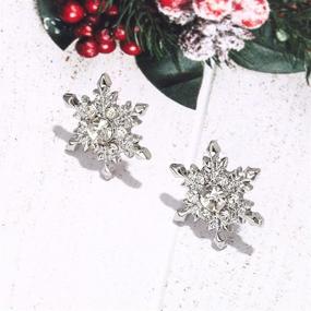 img 1 attached to BVGA Christmas Necklace Snowflake Earrings