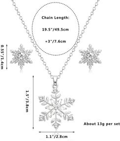 img 3 attached to BVGA Christmas Necklace Snowflake Earrings