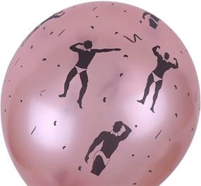 img 2 attached to 🎉 Bachelorette Party Decorations: Male Stripper Latex Balloons (18); Naughty Bridal Shower Decoration Gag Gifts with 12 Rose Gold Balloons, 6 Rose Gold Confetti Balloons (12 inch)