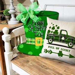 img 3 attached to 🍀 AENEY St Patricks Day Pillow Covers 18x18 Set of 4 - Green Buffalo Check Clover Lucky Decor for Home – St Patricks Day Throw Pillows with Decorative Cushion Cases – A294