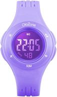 🌈 enhanced digital sports watches for girls: vibrant 7 color flashing & water-resistant design logo