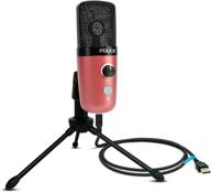 fduce usb plug&amp;play computer microphone: professional studio pc mic with tripod – pink | ideal for gaming, streaming, podcasts, chatting, youtube on mac &amp; windows logo