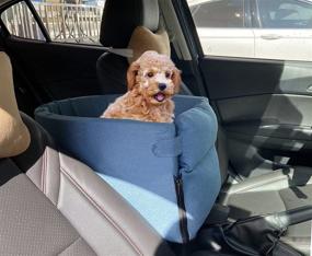 img 3 attached to 🐾 Ximei Dog Booster Car Seat Console: Secure Safety Seat for Small Pets & Cats - Ideal for SUV Travel