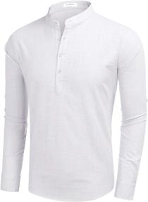 img 3 attached to 👕 Tinkwell Sleeve Casual Henley Shirts: Stylish Men's Clothing for Shirts